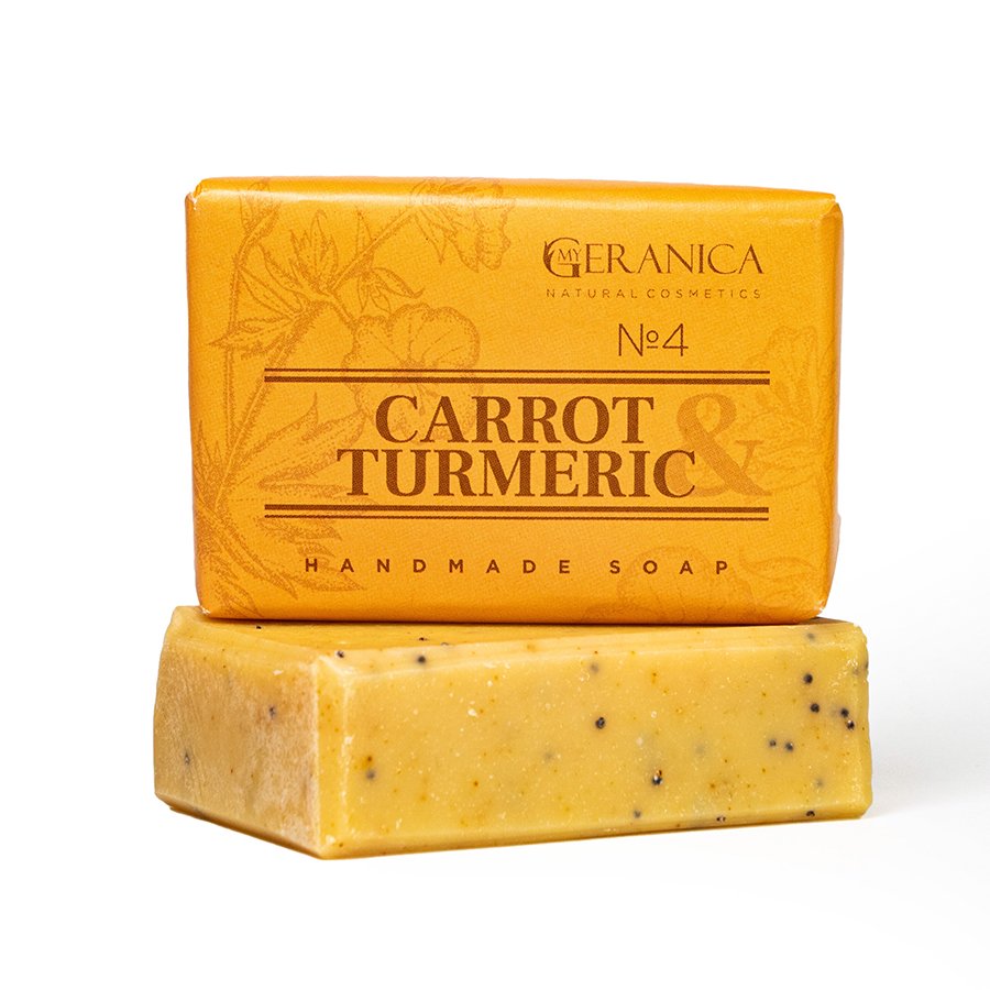 My Geranica / Мыло ручной работы №4 "МОРКОВЬ, КУРКУМА", 100 гр.