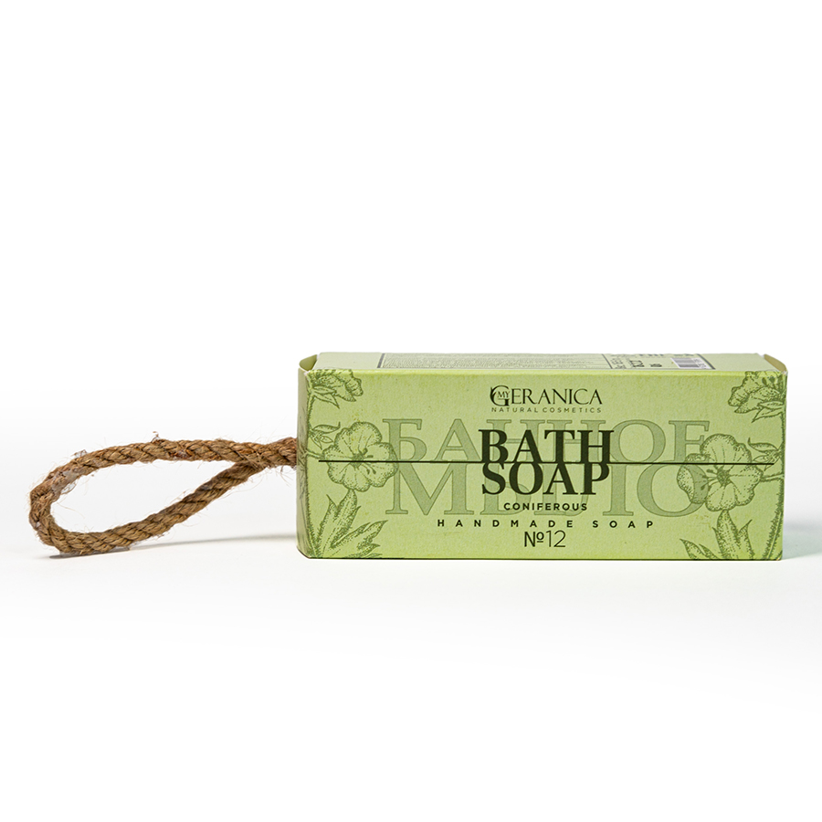 My Geranica / Мыло ручной работы банное №12 "Хвойное", 165 гр.