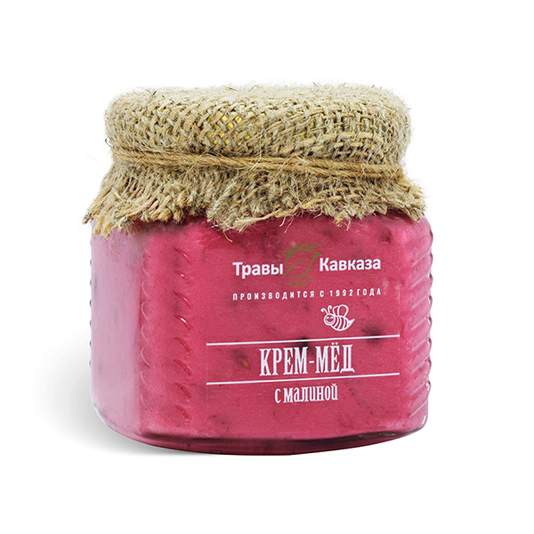 Крем-мед с малиной, 300 гр