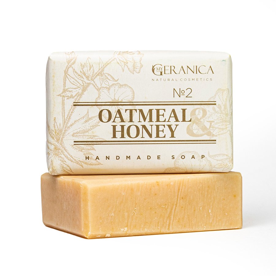 My Geranica / Мыло ручной работы №2 "ОВСЯНКА, МЁД", 100 гр.