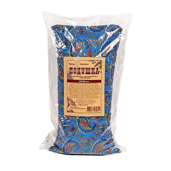 Подушка гречишная, можжевелово-лавандовая 19*38
