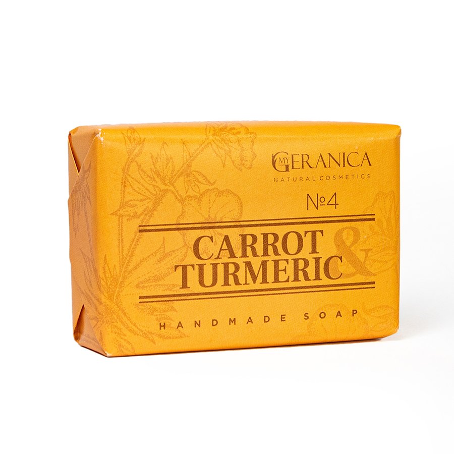 My Geranica / Мыло ручной работы №4 "МОРКОВЬ, КУРКУМА", 100 гр.