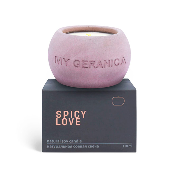 My Geranica / Свеча натуральная соевая "Spicy Love", 110 мл