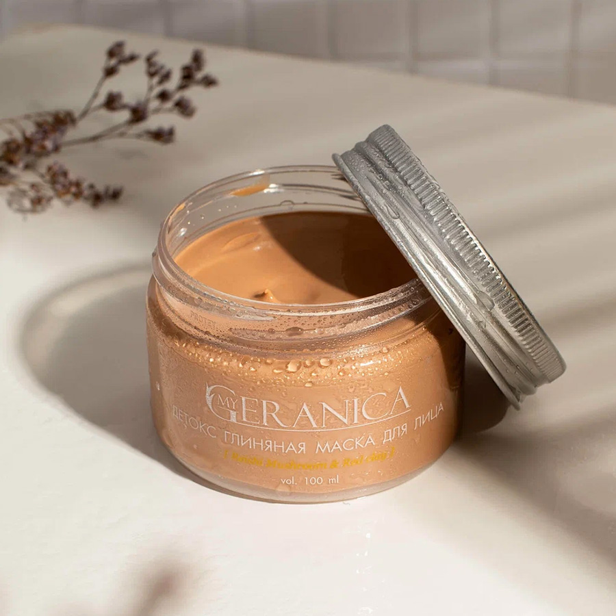 My Geranica / Маска для лица "Гриб рейши & красная глина", 100 мл.