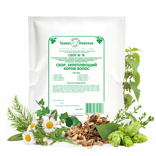 №16 Сбор, укрепляющий корни волос, 200 гр.