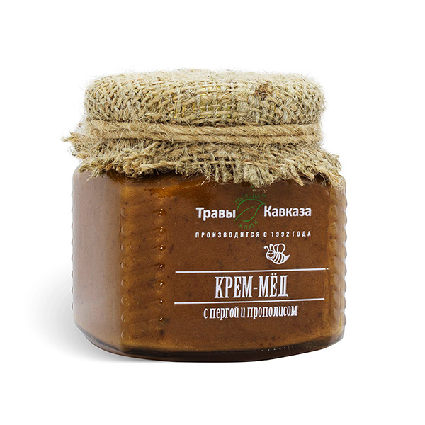 Крем-мед с пергой и прополисом, 300 гр