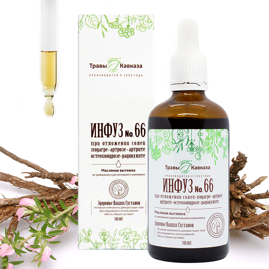 Инфуз №66 При отложении солей, подагре, артрозе, артрите, остеохондрозе, радикулите